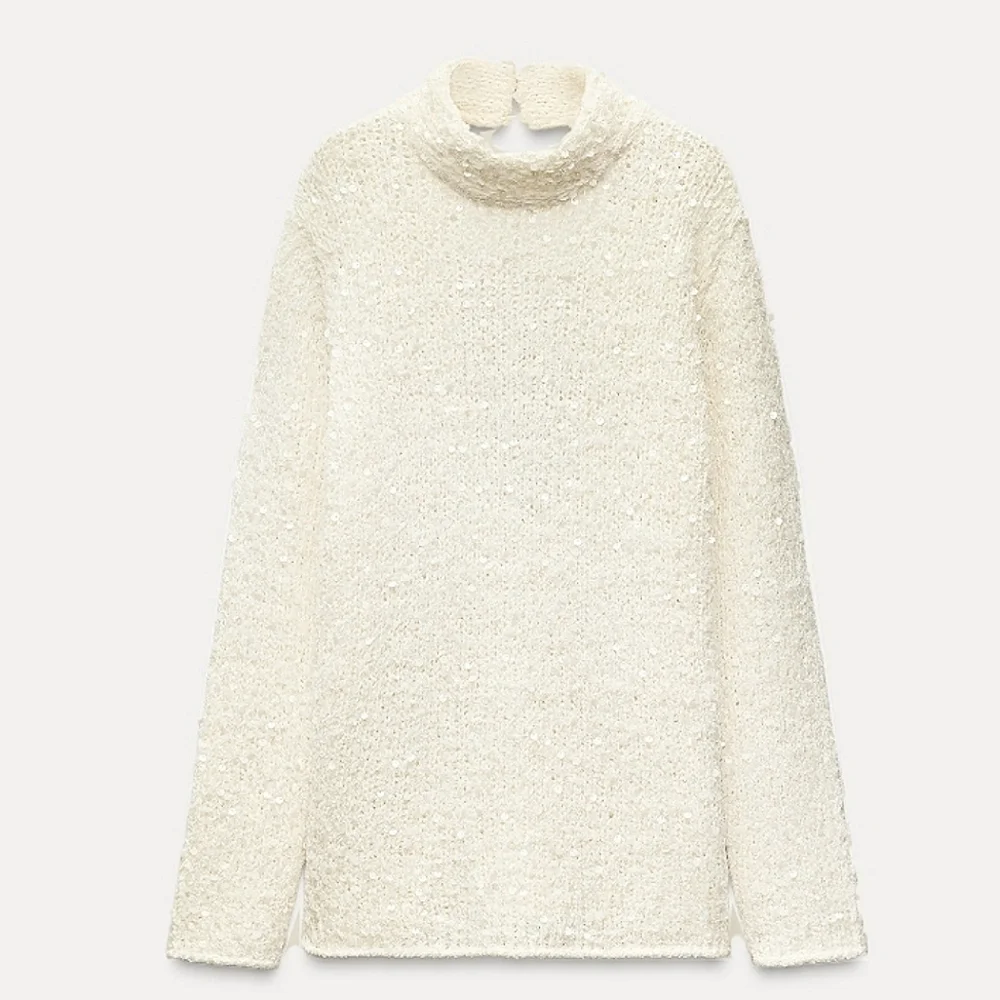 Zara Sequin Knit Sweater Tunic Size M